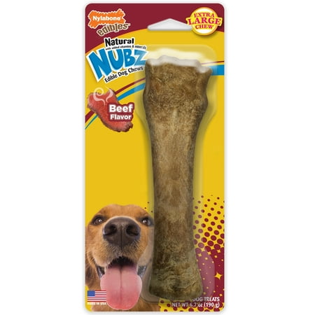 Nylabone Natural Nubz Dog Chew Treat Extra Large Beef Flavored; 1