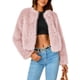 thumbnail image 1 of Abrigo PRETTYGARDEN 2025 de forro polar corto con piel sintética rosa M, 1 of 8