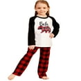 thumbnail image 3 of JUNWELL Holiday Family Pajamas Matching Sets Christmas PJs with Mama Bear Printed Romper Plaid Pants Sleepwear, 3 of 6