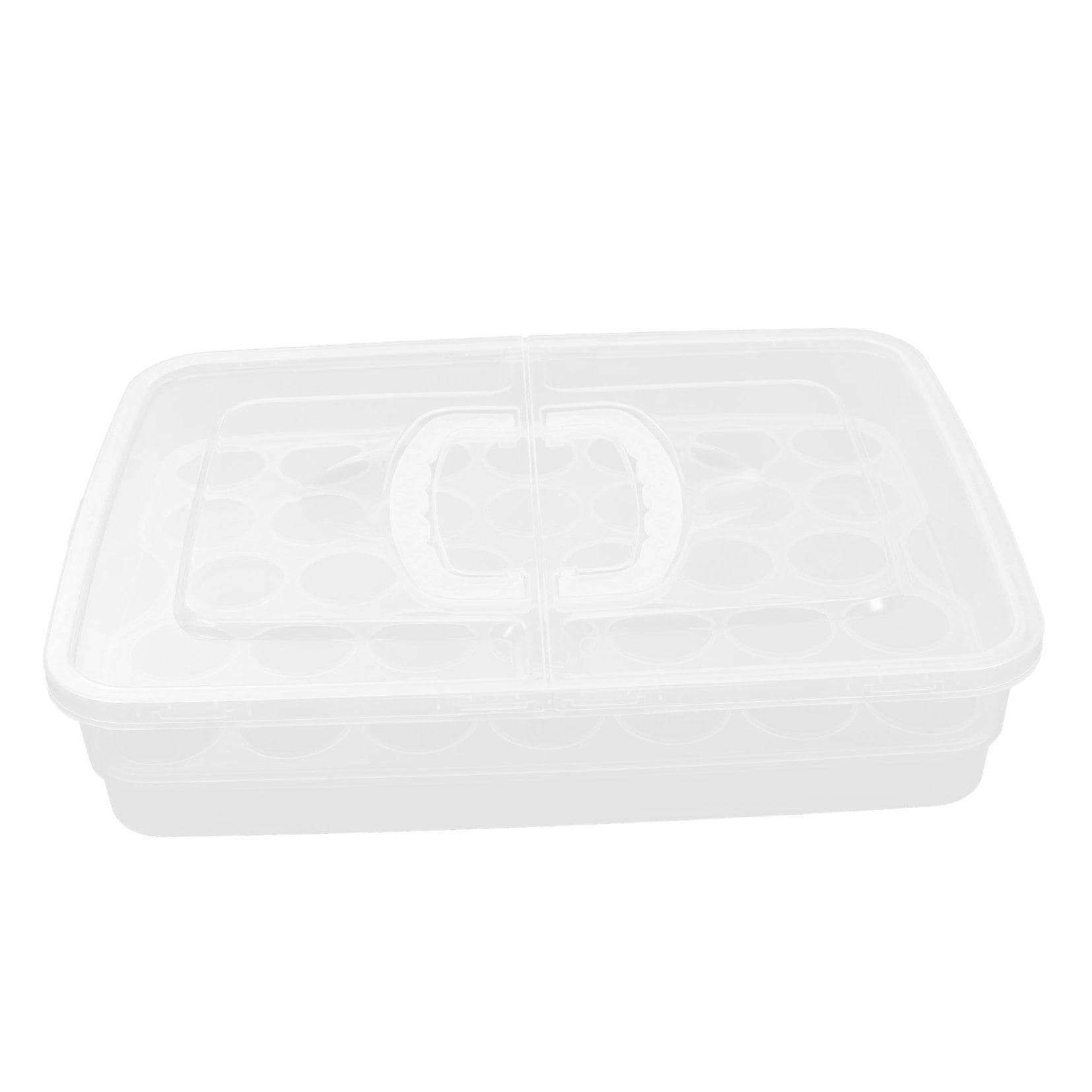 Raindrops Clear Plastic Storage Box with Lid, 34 Compartments Refrigerator Organizer for Eggs and Small Items