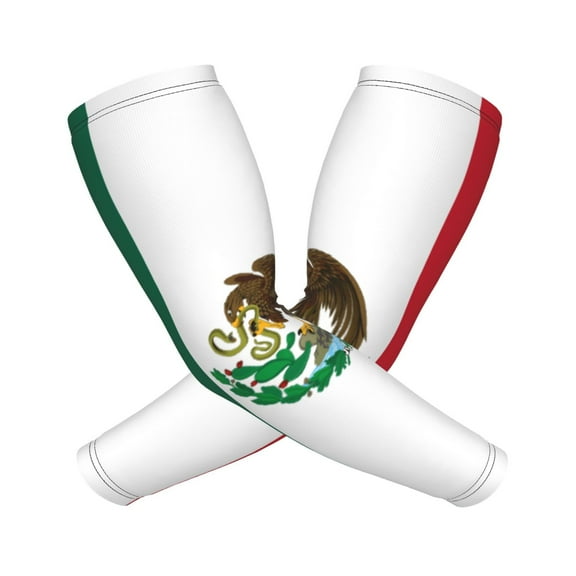 Mexico Flag Arm Sleeves For Men And Women Compression Sun Protection Tattoo Cover Up Baseball Basketball Running