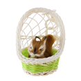 thumbnail image 1 of Cute Simulation Cat Kitten Plush Doll Toy Desktop Figurine with Hanging Basket, 1 of 10