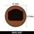 thumbnail image 2 of Old Timey Sign Solid 2.5" Faux Leather Round Engraved Iron-On Patch - Brown, 2 of 6