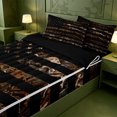 thumbnail image 3 of meiyoeat Black Camo Flag Zipper Full Size Comforter Sets with Fitted Sheet and 2 Pillowcases, Gold Star Hunting Print Zipper Bedding Set For Boys Kids,Black Reversible,4 Pieces, 3 of 7