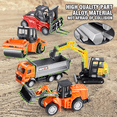 thumbnail image 3 of Alloy Road Roller Truck Toys 1:80 Construction Vehicle Engineering Car Model for Kids Birthday Gifts-Orange, 3 of 6