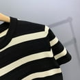 thumbnail image 3 of Men's Striped Knit Short Sleeve T-Shirt - Crew Neck, Comfortable, Polyester, Multiple Sizes, 3 of 4