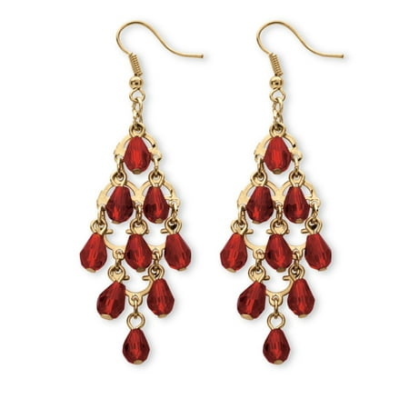 Palm Beach Jewelry Birthstone Teardrop Chandelier Earrings In Birthstone Teardrop Chandelier Earrings In Yellow Gold Tone