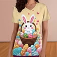 thumbnail image 3 of Fmbrln Easter Scrubs Tops for Women Short Sleeve V Neck Cute Bunny Egg Graphic Print Nursing Scrubs Casual Loose Holiday Work Uniform with Pockets, 3 of 6