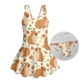 thumbnail image 6 of Uourmeti Cartoon Capybara Floral Heart Skirted One Piece Swimsuit - Quick Dry Stretch Swim Dress for Girls, Perfect for Beach & Pool Vacations, 6 of 8