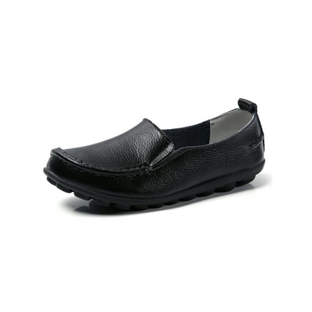 

GENILU Loafers for Women Comfortable Slip On Dress Shoes Casual Leather Walking Flats Outdoor Driving Shoes