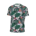 thumbnail image 6 of Wukai Tropical Leaves Print Men's Short-Sleeved Mesh T-Shirt,Quick-Dry Short Sleeve Workout T-Shirt-5X-Large, 6 of 8