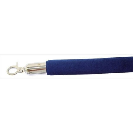 

VIP Crowd Control 1661 96 in. Velour Rope with Mirror Closable Hook - Blue