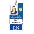 thumbnail image 3 of 5 Pack - Vertical RN Badge Buddies for Nurses with Blue Border - Heavy Duty Spill Proof & Tear Resistant - Double Sided - Printed in USA - by Specialist ID (5 Pack with Bonus RFID Sleeve), 3 of 7
