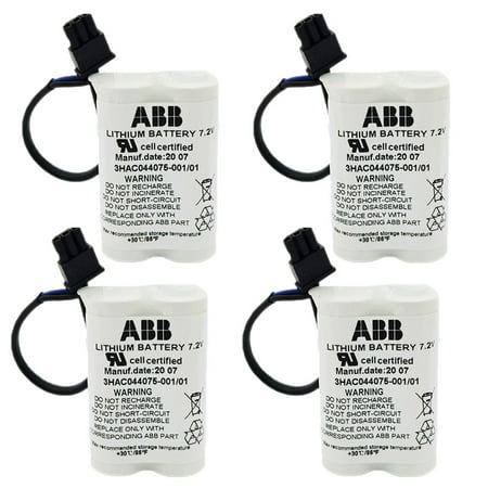 (Pack of 4) 7.2V 3HAC044075-001/01 SMB PLC Battery for Robot CPU ABBTA521 ABB3HAC16831-1 CNC Machine Tools