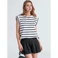thumbnail image 4 of Camiseta Sin Mangas Informal de Verano para Mujer, Rayas Blancas, Talla M, 4 of 7