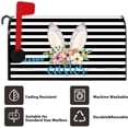 thumbnail image 6 of Happy Easter Mailbox Cover Cute Easter Bunny Spring Flower Abstract Rabbit Head Magnetic Mailbox Cover Standard Size 18x21 Inch Black and White Striped Mailwrap Post Box Cover for Garden, 6 of 6