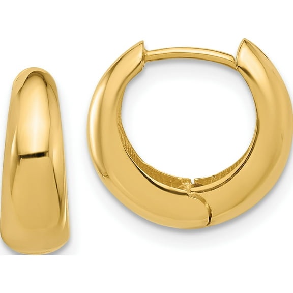 10K Yellow Gold Polished Hinged Huggie Hoop Earrings - Jbsp