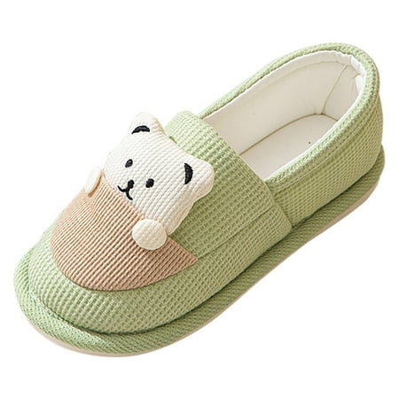 

OJSFQUFP Womens Slide Slippers Four Seasons Cute Slippers Home Non Slip Fpir Season Cloth Cotton Colorful Slippers Women Slippers Green 37