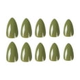 thumbnail image 2 of 24 Pcs Coffin Press on Nails Long, Fake Nails Glue on Nails, Glossy False Nails with Glue, Acrylic Nails for Women and Girls (Almond Olive Green) Almond Olive Green 0.04 Fl Oz (Pack of 24), 2 of 4