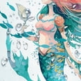 thumbnail image 5 of Mermaid Shower Curtain for Kids, Green Teal Beach Shower Curtain Set for Bathroom, Sea Ocean Fish Fabric Shower Curtain Restroom Bathtub Decor Accessories with Hooks 72X 72 inch, 5 of 6
