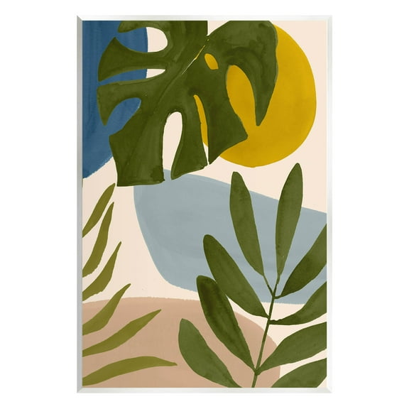 Stupell Industries Tropical Mixed Monstera Leaves Graphic Art Unframed Art Print Wall Art, Design by Victoria Barnes