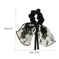 thumbnail image 4 of Unique Bargains 1 Pc Fashion Ribbon Scrunchies Hair Elastic Band black flower, 4 of 5