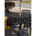 thumbnail image 5 of Outdoor Tablecloth with Umbrella Hole for Patio/Picnic/Party/Camping, Black Floral Abstract Waterproof Table Cloth Square Cover Washable, Vintage Ethnic Bohemian Flowers (60"x 60"), 5 of 8