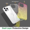 thumbnail image 2 of Rosebono Compatible With iPhone 16 Pro Max Case, Hybrid Glitter Sparkle Transparent Colorful Gradient TPU Skin Cover Protection Case (Gold/Pink), 2 of 4