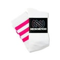 thumbnail image 4 of Neon Nation Unisex Adult White Knee High Socks with Various Colored Stripes (Neon Pink Stripes), 4 of 5