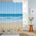 thumbnail image 4 of Summer Beach Shower Curtains for Bathroom, Coastal Ocean Waves Starfish Shell Waterproof Fabric Shower Curtain, Decorative Bathroom Curtain for Bathtub, 66"x72" , No Hooks Included, 4 of 9