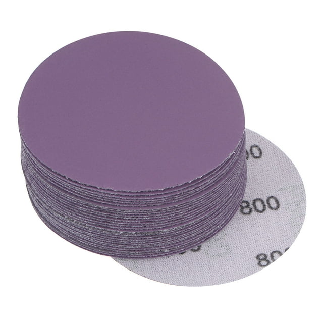 Unique Bargains 30 Pack 3-Inch Purple Sanding Discs 800 Grits Hook & Loop Professional Aluminum Oxide Sandpaper