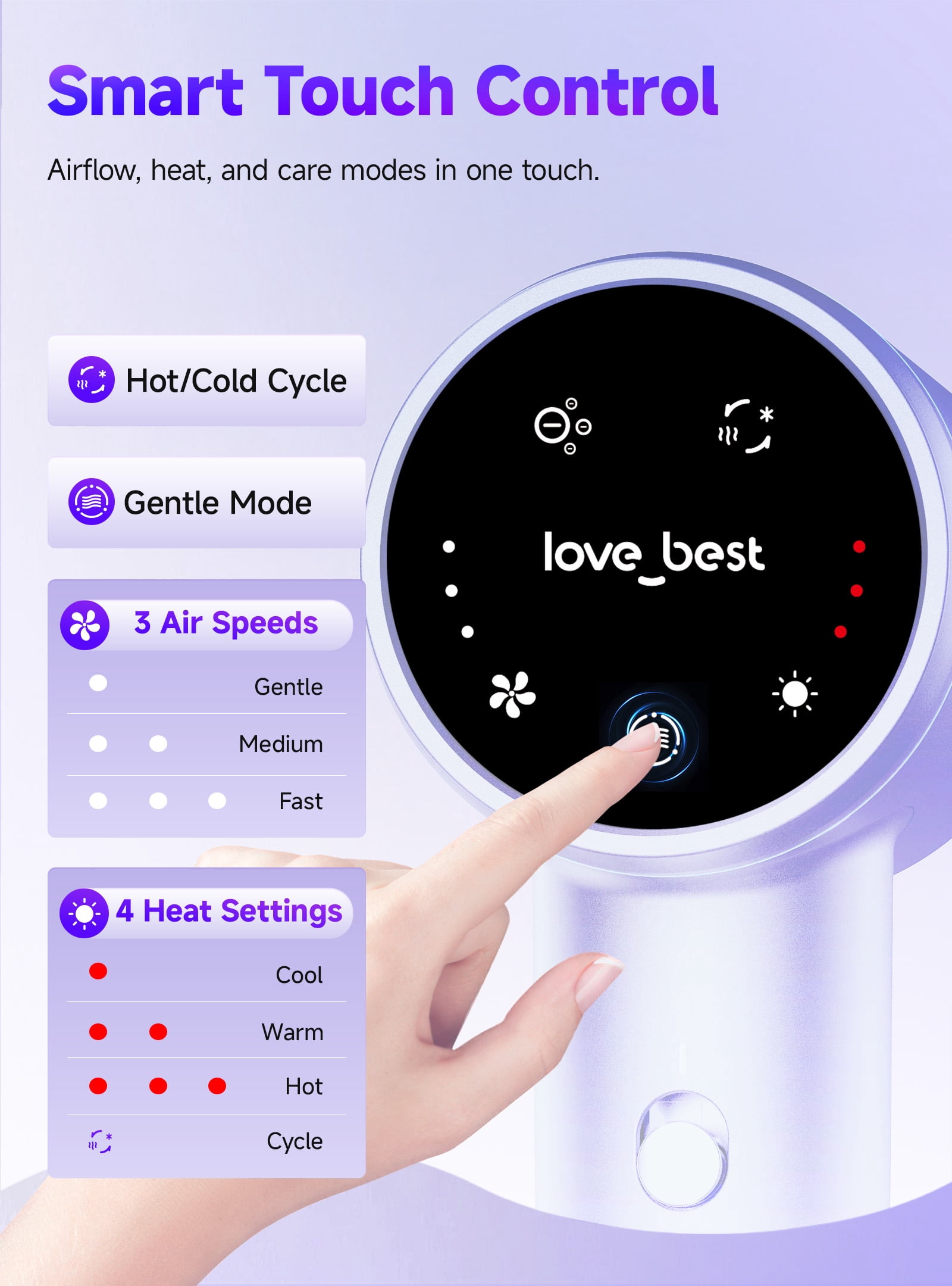 Hair Dryer, Professional Ionic Hair Dryer for Fast Drying, Low Noise and Quiet, Lightweight, 600 Mmillion Negative lonic High-Speed Hair Blow Dryer Without Hair Damage for Women, Men, Travel, Salon