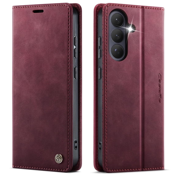For Samsung Galaxy S26 Case, PU Leather Wallet Case with RFID Blocking Card Holder Magnetic Flip Fold Shockproof Durable Protective Phone Case for Galaxy S26