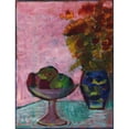 thumbnail image 2 of Alexej von Jawlensky 15x18 Black Ornate Wood Framed Double Matted Museum Art Print Titled - Still Life with Fruit Bowl and Flower Vase (1932), 2 of 5
