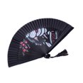 thumbnail image 4 of CSChome Folding Fan with Tassel Chinese Style Folding Hand-painted Flower Dance Performance Photo Props Portable Summer Hand Held with Tassel, 4 of 7
