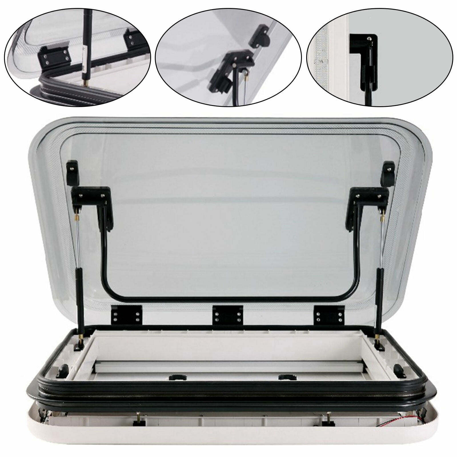 Caravan RV Skylight Roof Vent Hatch 700 x 500 Anti-UV Cover W/ LED Light