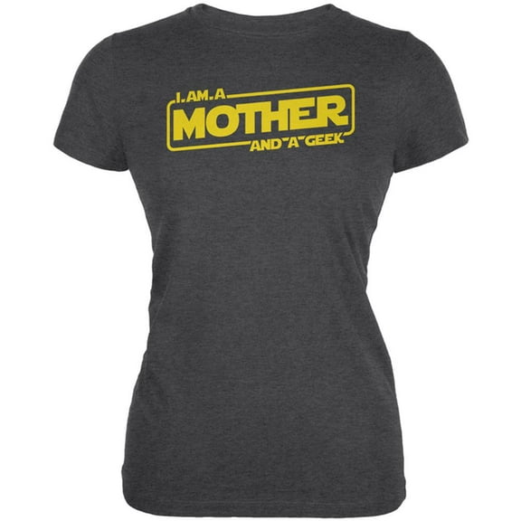 A Mother and a Geek Juniors Soft T Shirt Deep Heather SM