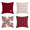thumbnail image 1 of adviicd Housse de Coussin Géométrique en Lin Simple Rouge pour Canapé, 1 of 5