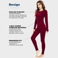 thumbnail image 4 of Iguana Women’s 100% Merino Wool Midweight Base Layer Set Thermal Underwear Top & Bottom for Ski Winter Outdoor, 4 of 5