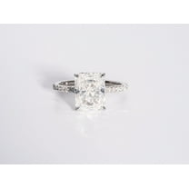 solitaire jewels 3.5CT Radiant Moissanite Hidden Halo Engagement Ring For Women, 18K Rose Gold