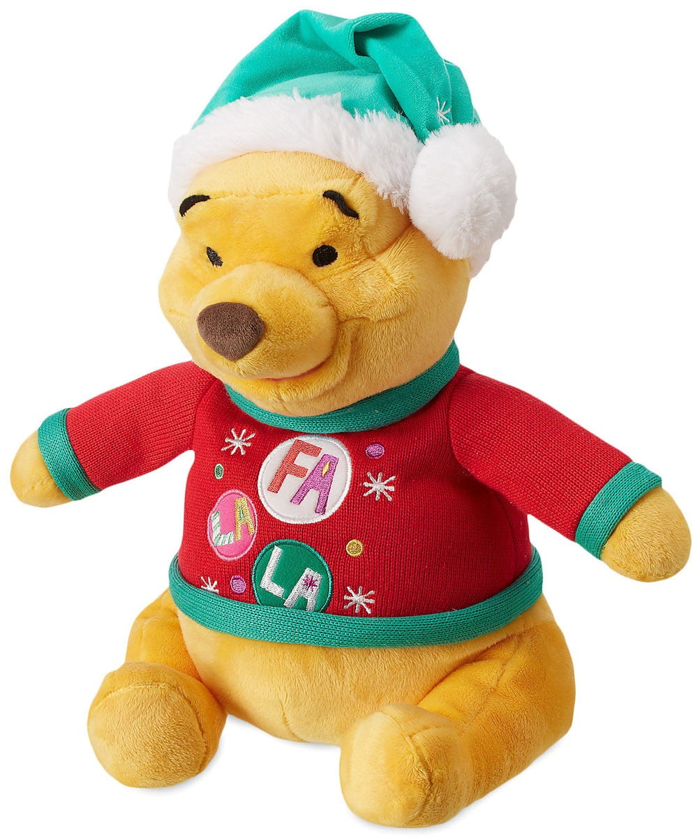 Disney Store Winnie the Pooh Holiday Plush Medium Christmas Santa Hat