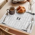 thumbnail image 3 of Farmhouse Wood Grain Placemats Set of 4 Vintage Country Barn Gate Grey Place Mats Indoor Wipeable Table Mats Washable Cloth Dining Table Placemats for Kitchen Holiday Party Home Decor 13x19 Inch, 3 of 9