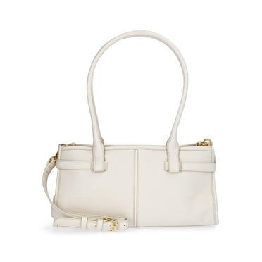 Time and Tru Women's Faux Leather Gwyn Shoulder Handbag, Bleached Beige