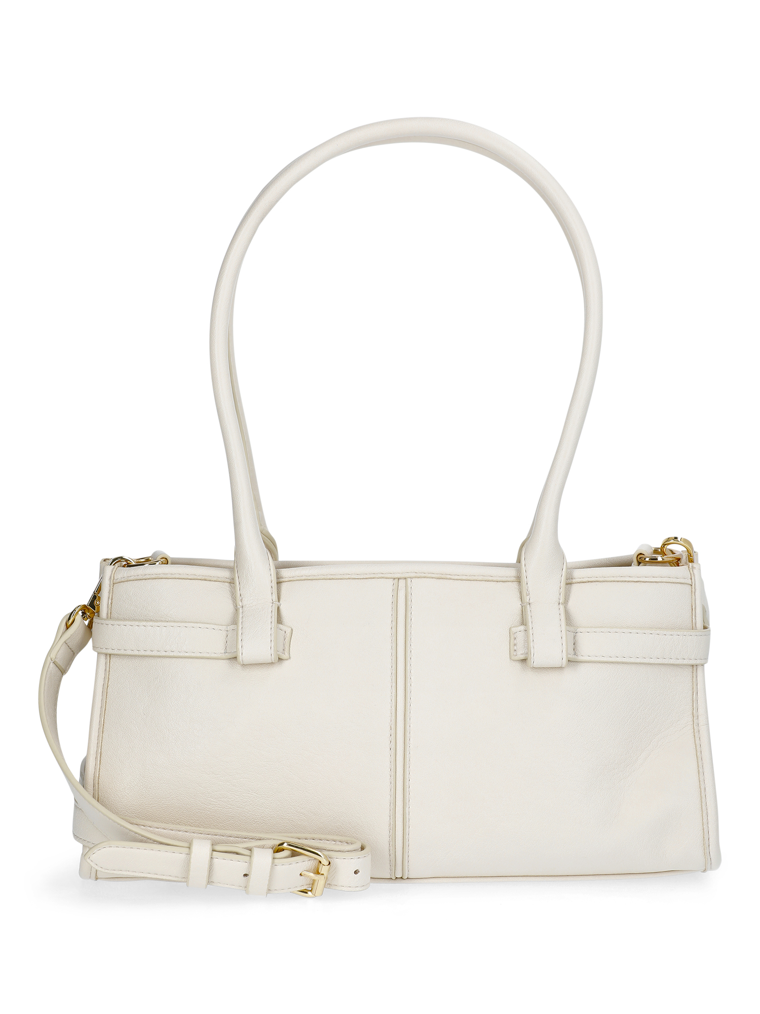 Time and Tru Women's Faux Leather Gwyn Shoulder Handbag, Bleached Beige