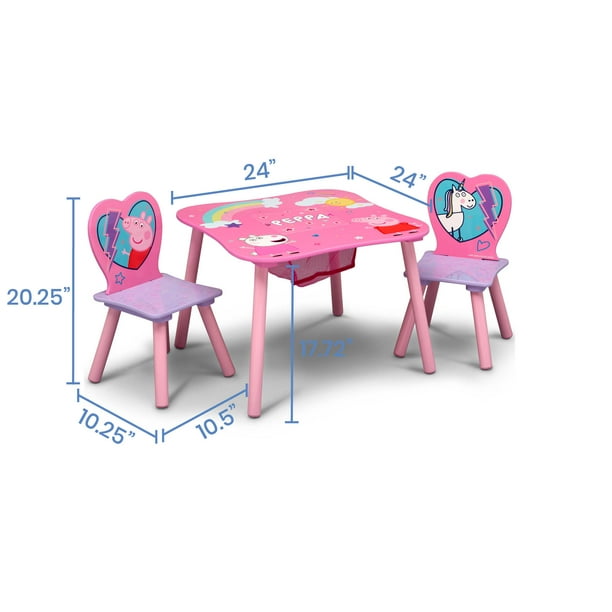 Peppa Pig Table and Chair Set with Storage by Delta Children