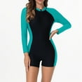 thumbnail image 6 of purcolt Women's One Piece Swimsuits UPF 50+ Rash Guard Long Sleeve Zipper Boyleg Swimwear Shorty Wetsuit Full Body Bathing Suit, 6 of 9