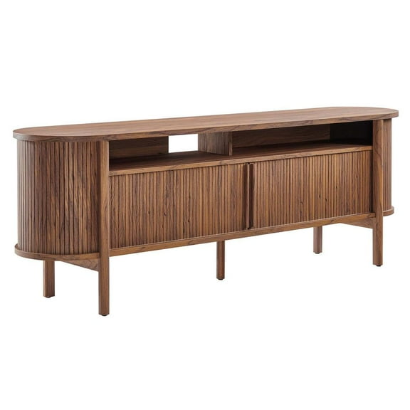 Modway Cadence 71" Curved TV Stand in Walnut