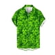 thumbnail image 3 of Camisas casuales Camisa de playa con trébol verde de la suerte Blusas hawaianas de moda para hombres Ropa personalizada de talla grande Camisetas de manga corta para hombre, 3 of 5
