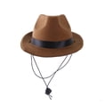 thumbnail image 2 of Pet Dog Cowboy Hat with Adjustable Chin Strap, Creative Jazz Fedora Cap Headwear for Puppies Small Medium Dogs and Cats, Funny Costume Birthday Party Cosplay Photo Shoots Apparel, 2 of 4
