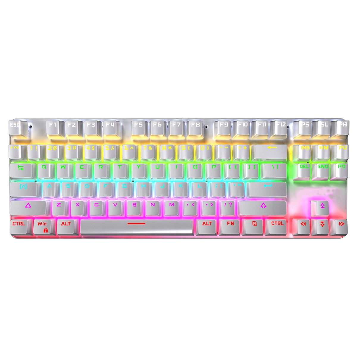 USB Wired Mechanical Keyboard,87 Key RGB Backlit Keyboard,Suspend